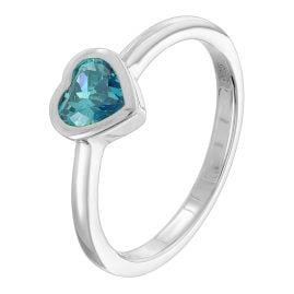 trendor 31064-04 Damenring mit blauem Herz-Zirkonia 925 Silber
