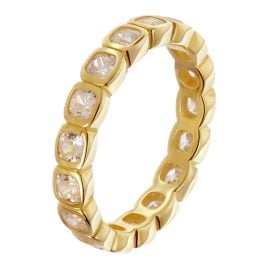 trendor 31050 Damenring Memoire-Ring 925 Silber Vergoldet mit Zirkonia