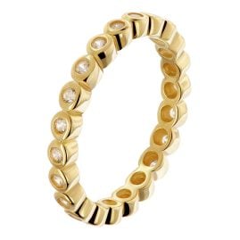 trendor 31054 Damenring Memoire-Ring 925 Silber Vergoldet Zirkonia