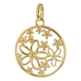 trendor 21997 Damen Schmuck-Anhänger Floral 925 Silber Vergoldet ⌀ 22 mm