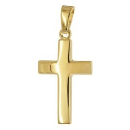 trendor 31043 Kreuz-Anhänger für Kinder 925 Silber Vergoldet 18 mm