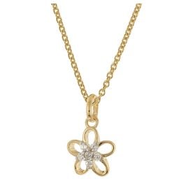 trendor 31045 Damen-Kette Blume 925 Silber Vergoldet Zirkonia-Blüte