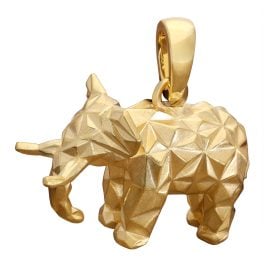 trendor 31061 Elefant-Anhänger Origami-Style 925 Silber Vergoldet