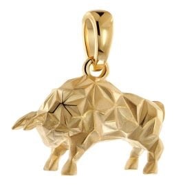 trendor 31063 Stier-Anhänger Origami-Style 925 Silber Vergoldet