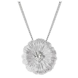 trendor 31162-01 Damen-Kette mit Lotusblatt-Anhänger 925 Silber Rhodiniert