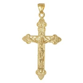trendor 31169 Kreuz-Anhänger für Damen und Herren 925 Silber Vergoldet 40 mm