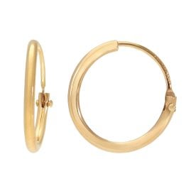 trendor 31176 Creolen Ohrringe Gold 585/14K Huggies Ø 13 mm Breite 1,3 mm