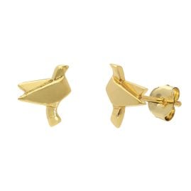 trendor 31178 Mädchen Ohrringe Vogel Ohrstecker 925 Silber Vergoldet