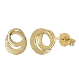 trendor 31192 Damen-Ohrstecker Gelbgold 333/8K Eismatt