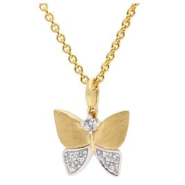 trendor 31195 Anhänger Gold 333/8K Schmetterling Vergoldete Silberkette
