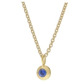 trendor 31154-05 Damen-Halskette mit blauem Zirkonia 925 Silber Vergoldet