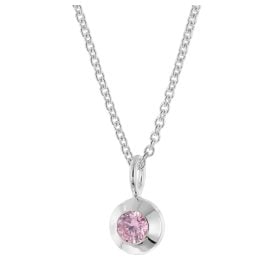 trendor 31156-09 Women's Necklace 925 Silver with Pink Cubic Zirconia