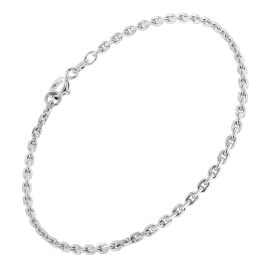 trendor 31229 Damen-Armband 925 Silber Rhodinert Ankerkette 2,2 mm breit