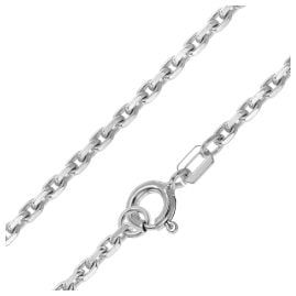 trendor 31222 Halskette 925 Silber Rhodiniert Diamantierte Ankerkette 2,2 mm