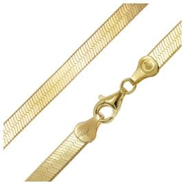 trendor 31255 Damen-Kette 925 Silber Vergoldet Fischgrätmuster 5,5 mm breit