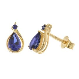 trendor 31289 Women's Stud Earrings Gold 333/8ct. Blue