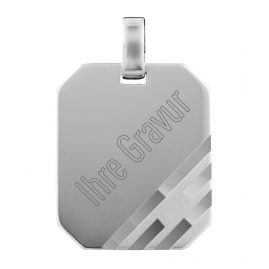 trendor 87295 Herren Anhänger mit Namen 925 Silber Gravuplatte 22x18 mm
