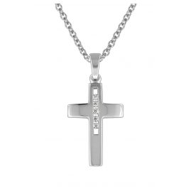 trendor 70135 Silver Cross Pendant Necklace