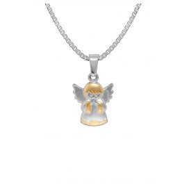 trendor 72788 Silber Halskette mit Engel-Anhänger Bicolor
