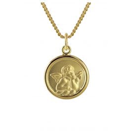 trendor 73426 Gold Angel Pendant for Kids on 40 cm Gold-Plated Necklace