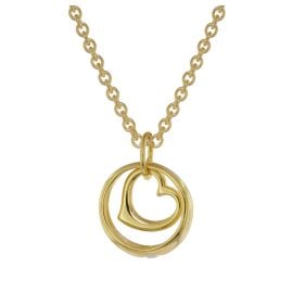 trendor 78285 Baptism Ring Pendant 333 Gold with Gold-Plated Silver Necklace