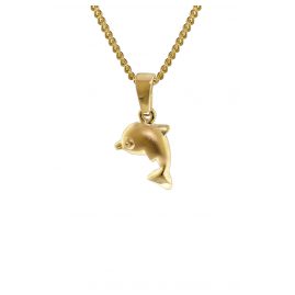trendor 35768 Gold 333 Delfin-Anhänger mit 40 cm goldplattierter Halskette