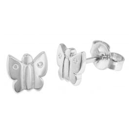 trendor 35830 Silber Kinder-Ohrringe Schmetterling