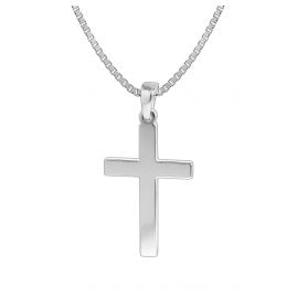 trendor 35844 Silver Cross Pendant Mens Necklace