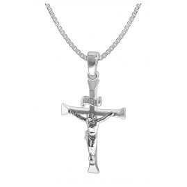 trendor 35852 Silber-Herrenkette mit Kreuz-Anhänger