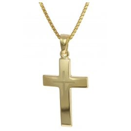 trendor 35790 Cross Pendant 333 Gold + Gold-Plated Silver Necklace
