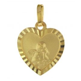 trendor 75537 Kids Necklace Pendant Heart with Angel Gold 585 / 14K