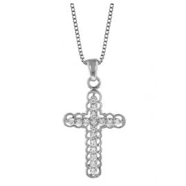 trendor 35909 Halskette mit Kreuz Silber 925 Zirkonia