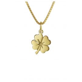 trendor 35922 Lucky Clover Pendant Gold 8 ct + Gold-Plated Silver Necklace