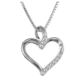 trendor 35931 Silver Pendant Heart with Necklace