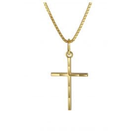 trendor 08492 Cross Pendant Gold 333/8K with Gold Plated Necklace