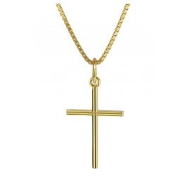 trendor 08496 Cross Pendant Gold 333/8K with Gold Plated Necklace