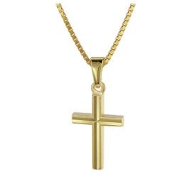 trendor 08504 Kreuz Anhänger für Kinder Gold 333 mit plattierter Halskette