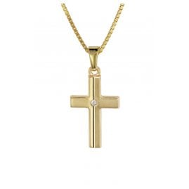 trendor 08516 Kids Gold Cross with Zirconia and Gold Plated Necklace