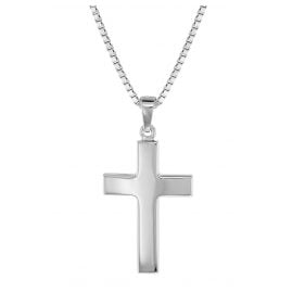 trendor 08474 Silver Cross Pendant Men's Necklace