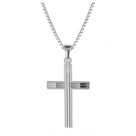 trendor 08480 Silver Cross Pendant Men's Necklace