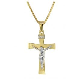 trendor 08566 Gold Crucifix with Gold Plated Necklace
