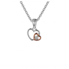 trendor 08805 Halskette für Mädchen mit Herzen Anhänger Silber 925