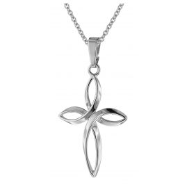 trendor 75008 Silver Necklace With Cross Pendant For Women