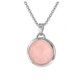 trendor 75024 Silver Women's Necklace Chalcedony Pink