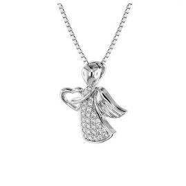 trendor 75052 Women's Necklace with Angel Pendant 925 Silver Cubic Zirconia