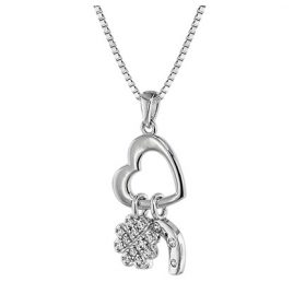 trendor 75061 Necklace with Pendant Luck & Love Silver 925