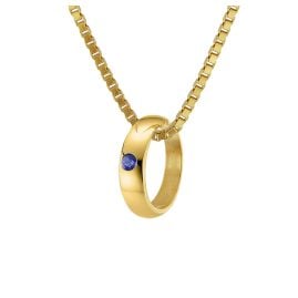 trendor 75122 Christening Ring Gold 585 on Gold Plated Necklace 40/38 cm