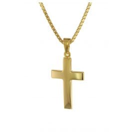 trendor 75218 Cross Pendant 21 mm Gold 333 (8 ct) with Gold-Plated Necklace