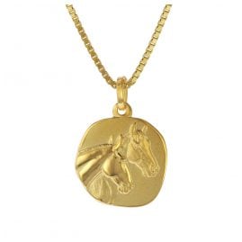 trendor 75322 Anhänger Pferde Gold 333 (8 Karat) mit Vergoldeter Silberkette