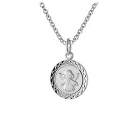 trendor 75326 Kids Angel Pendant White Gold 585 (14 ct.) with Silver Necklace